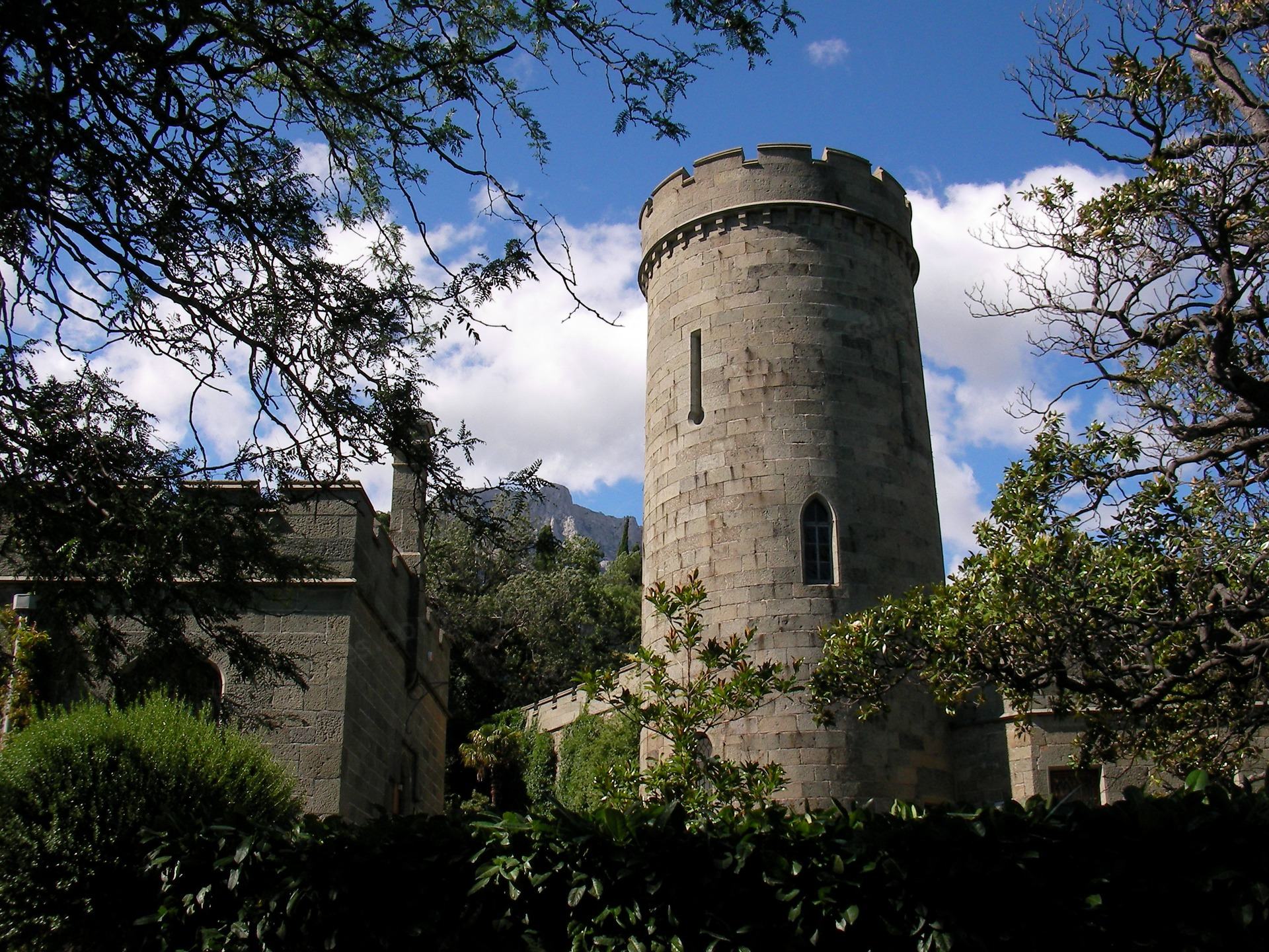 Castle tower in Vorontsov park