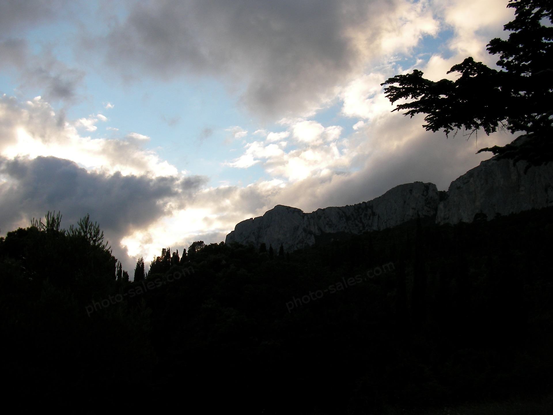 Crimean mountains in the evening