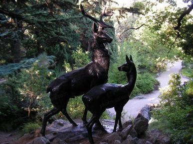 Deer couple statue