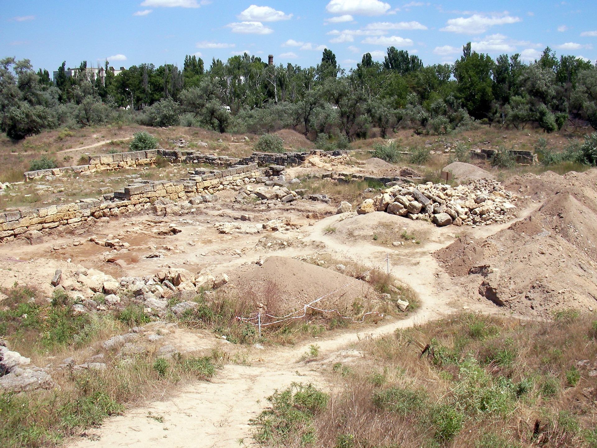Die antike griechische Siedlung in der Nähe von Jewpatorija auf der Krim